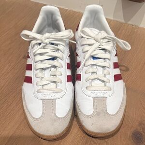 adidas White and Red Samba Sneakers